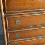 1970s wooden and bamboo bar cabinet