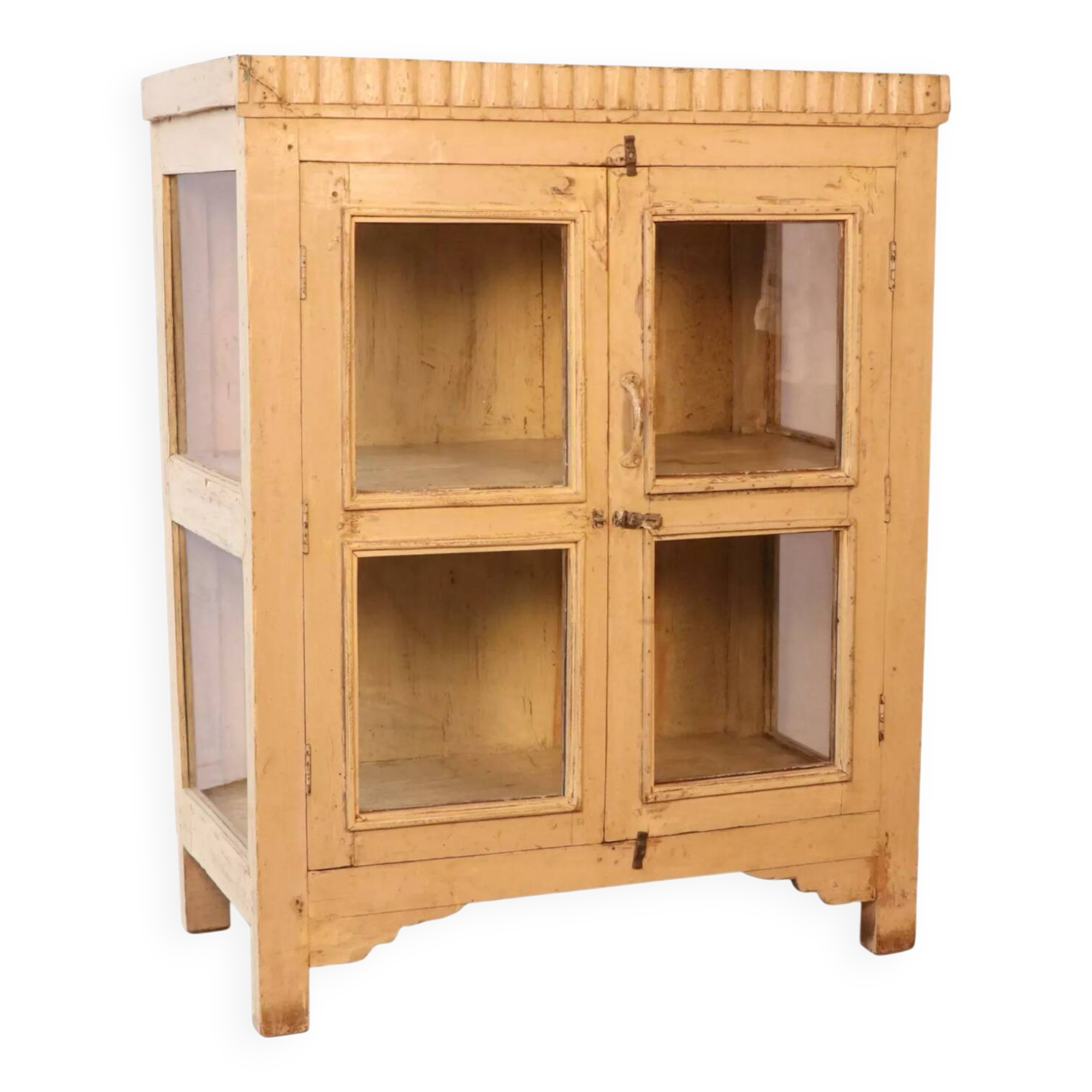 Art Deco cabinet in original ecru patinated Burmese teak.