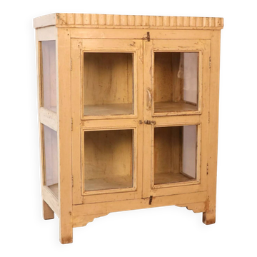 Cabinet art déco en teck birman patine écrue d’origine