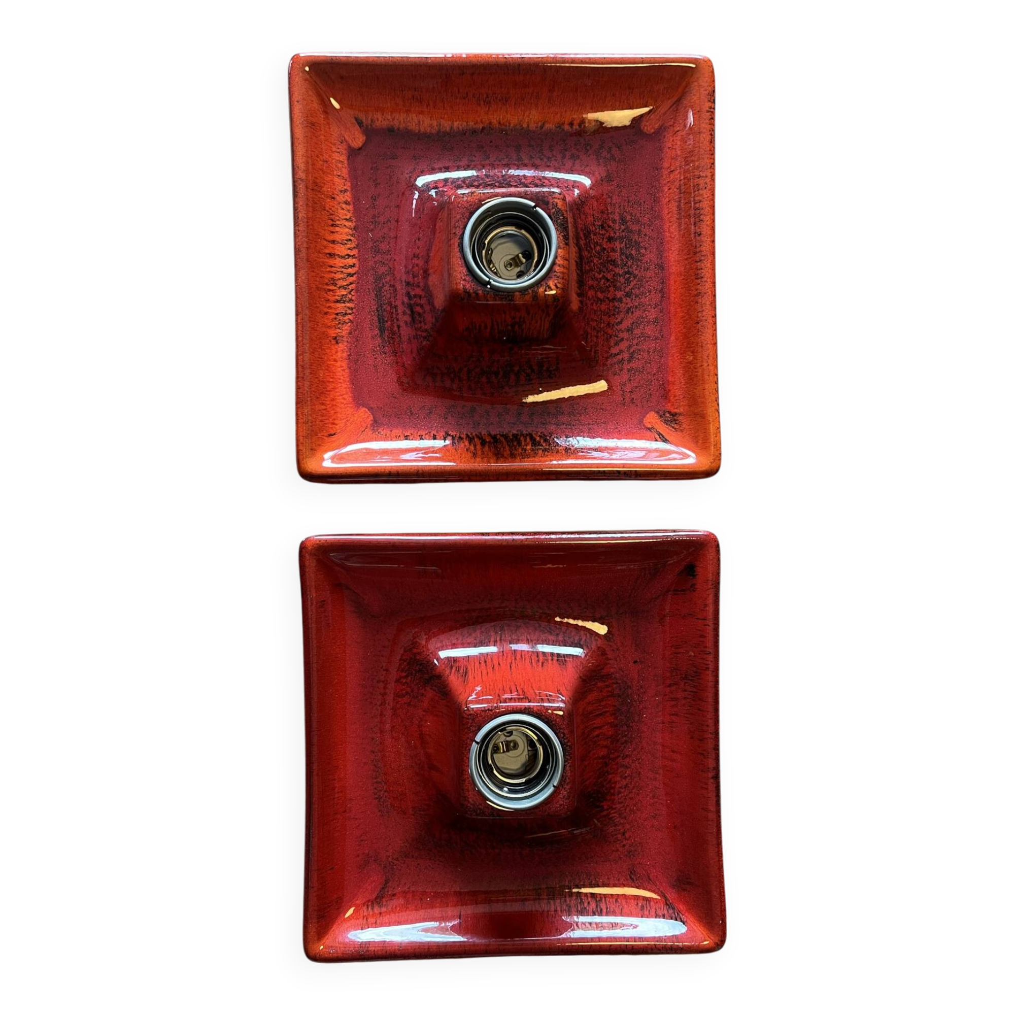 Pair of Hustadt Leuchten ceramic wall lights