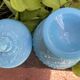 Bonbonnière or sugar bowl in turquoise opaline portieux with stylised dragon decoration.