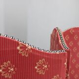 Antique Paravan with Fabric, Czechoslovakia