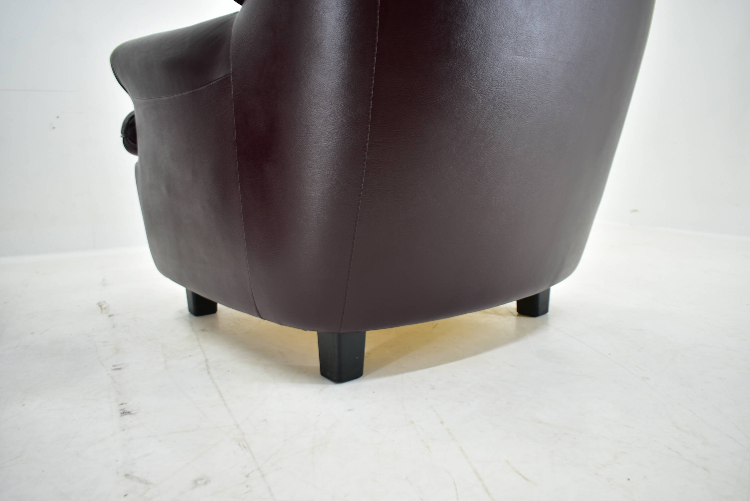 Design, Scandinavian, leather armchairs by Peem, 1970s, Finland