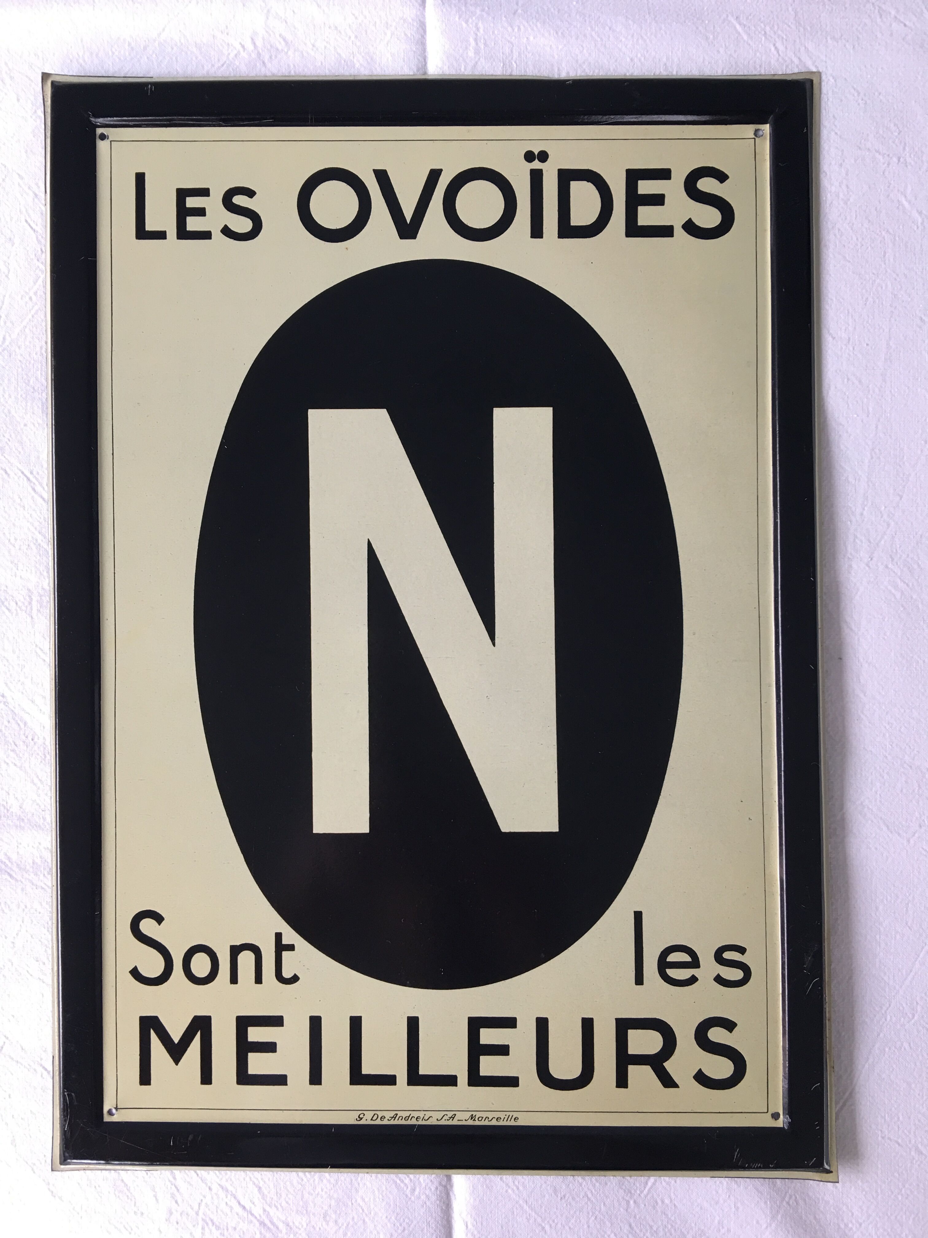Advertising plate painted sheet metal circa 1950