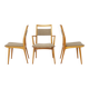 Ensemble de 3 chaises vintage en hêtre, 2 chaises de côté et 1 fauteuil, années 1970, Allemagne