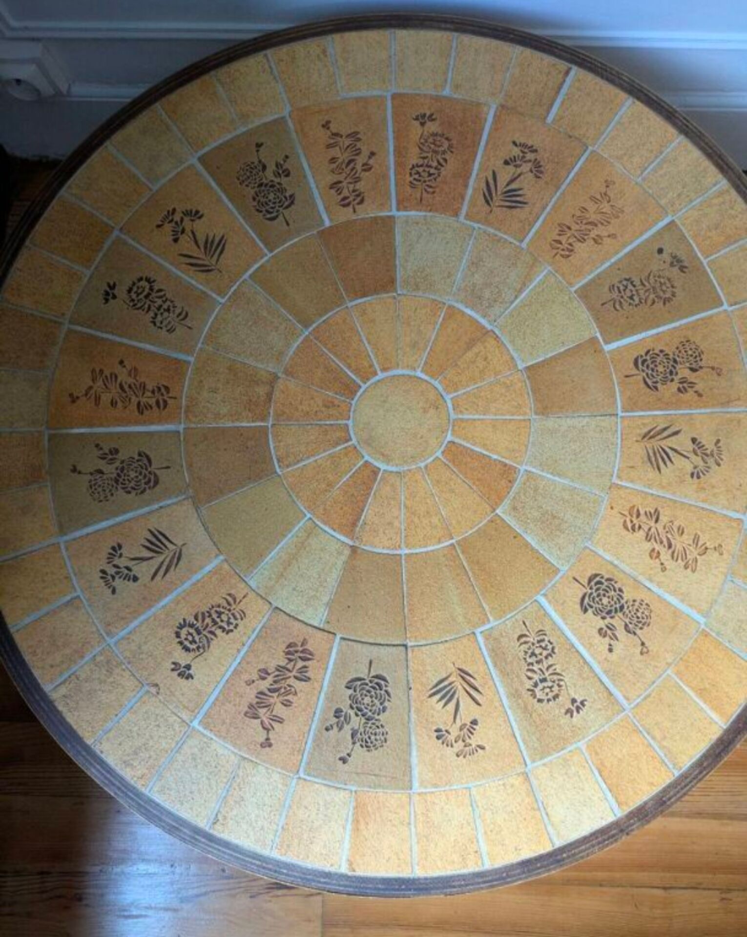 rare table basse ''ronde'' Vallauris par Raymonde Leduc.