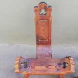 Pair of brutalist tripod stools