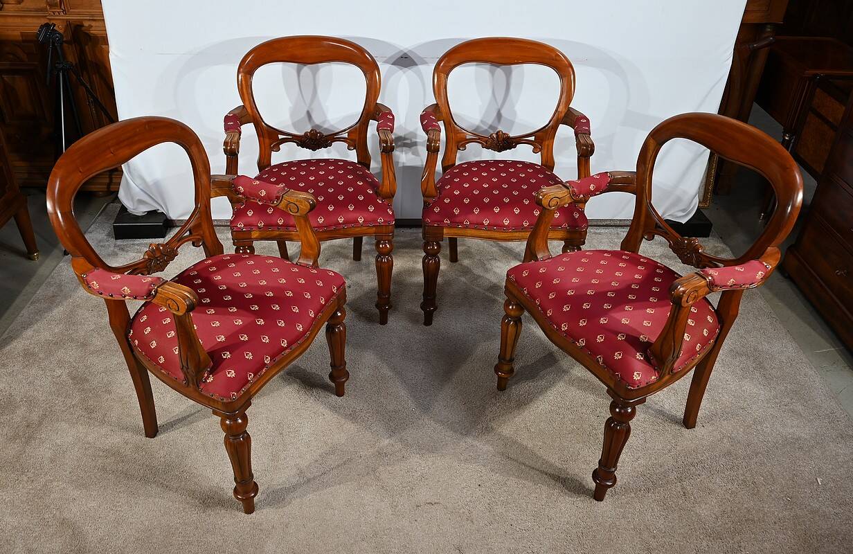 Suite of four armchairs, Louis-Philippe style - 1980s
