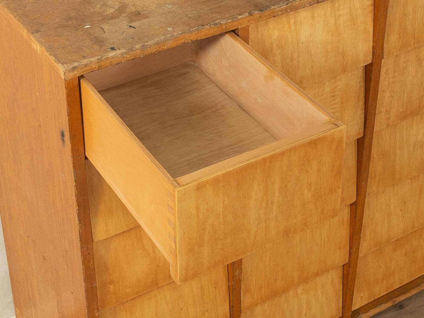 Vintage chest of drawers with thirty drawers, ash wood, 1950s