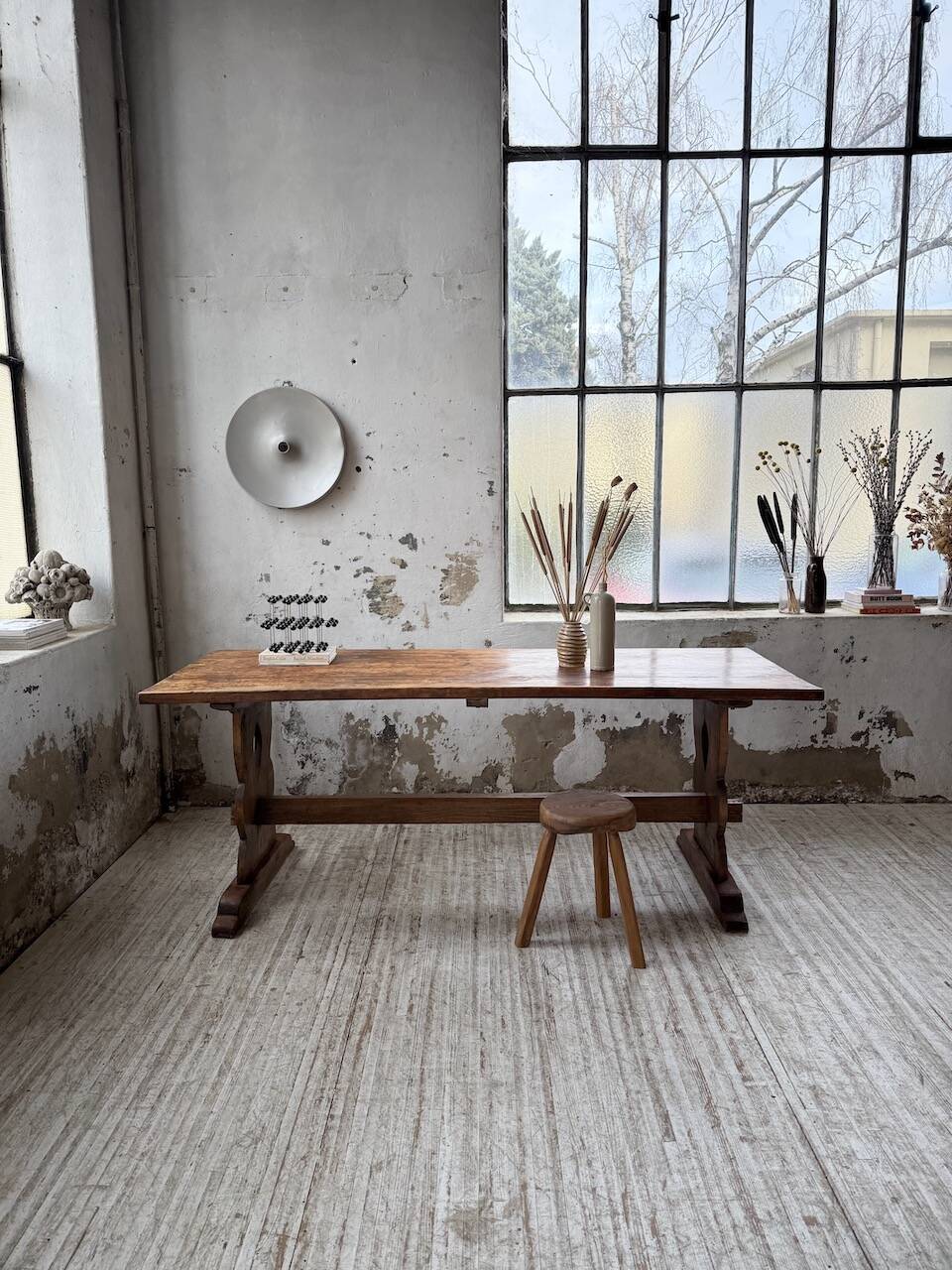 Monastery-style farmhouse table, pine, 210cm