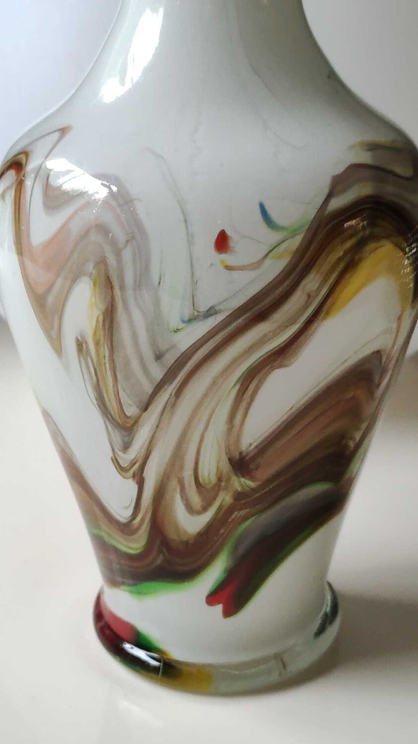 Vase in vintage blown opaline glass