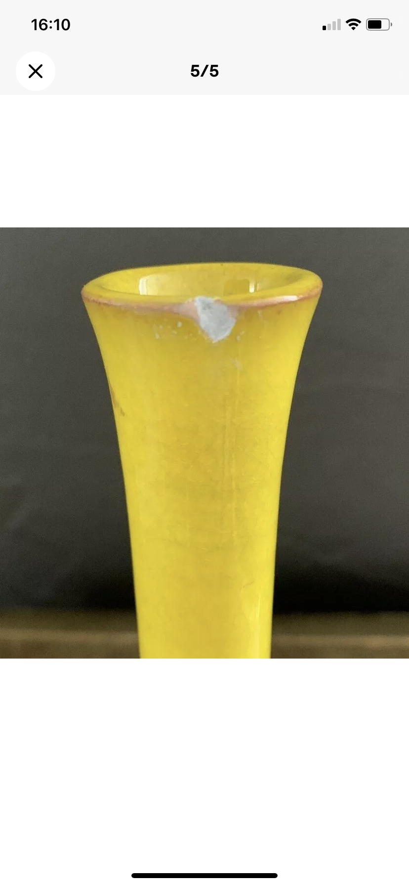 Yellow glazed ceramic vase