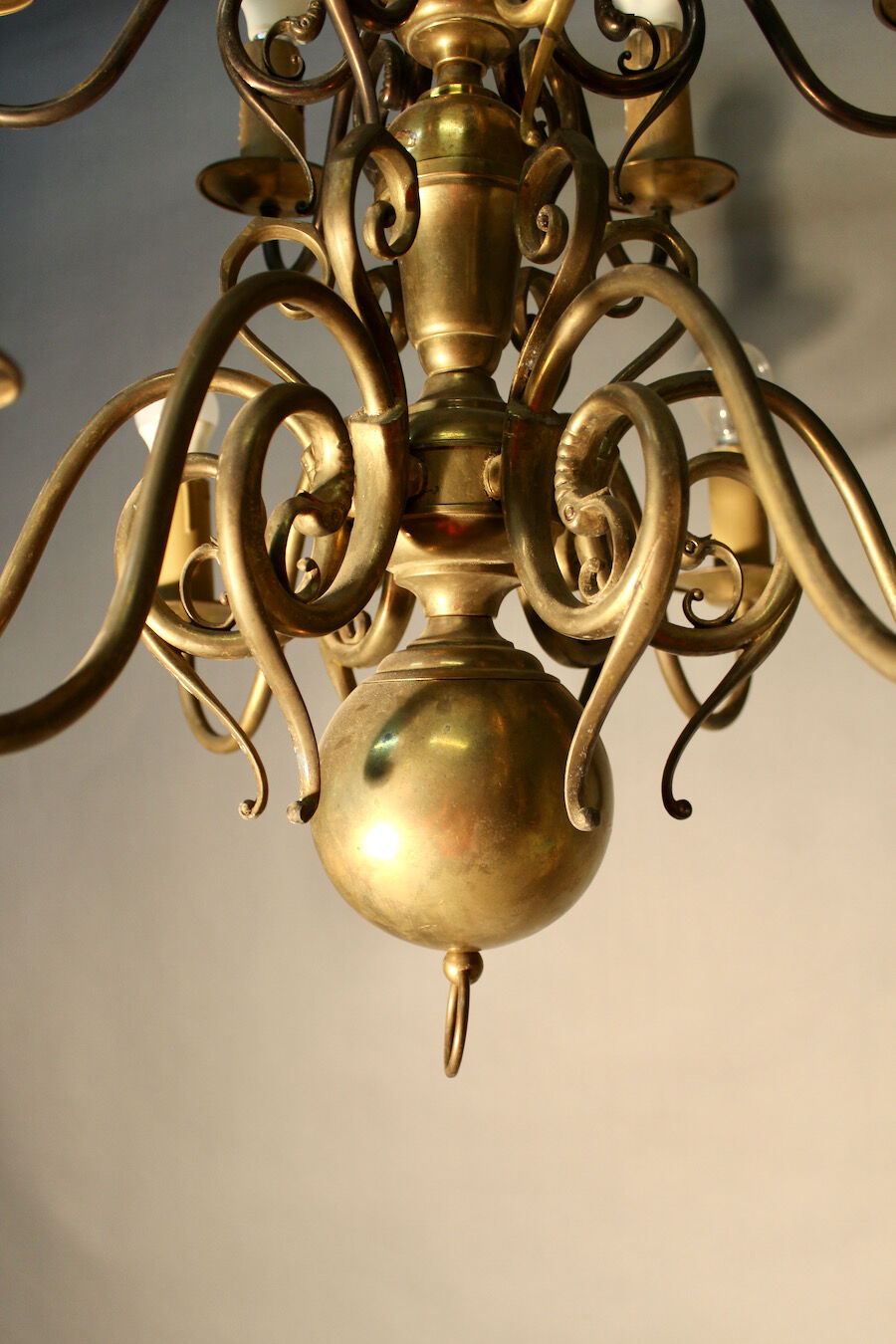Dutch 2-tier chandelier, 12 light arms, 19th century