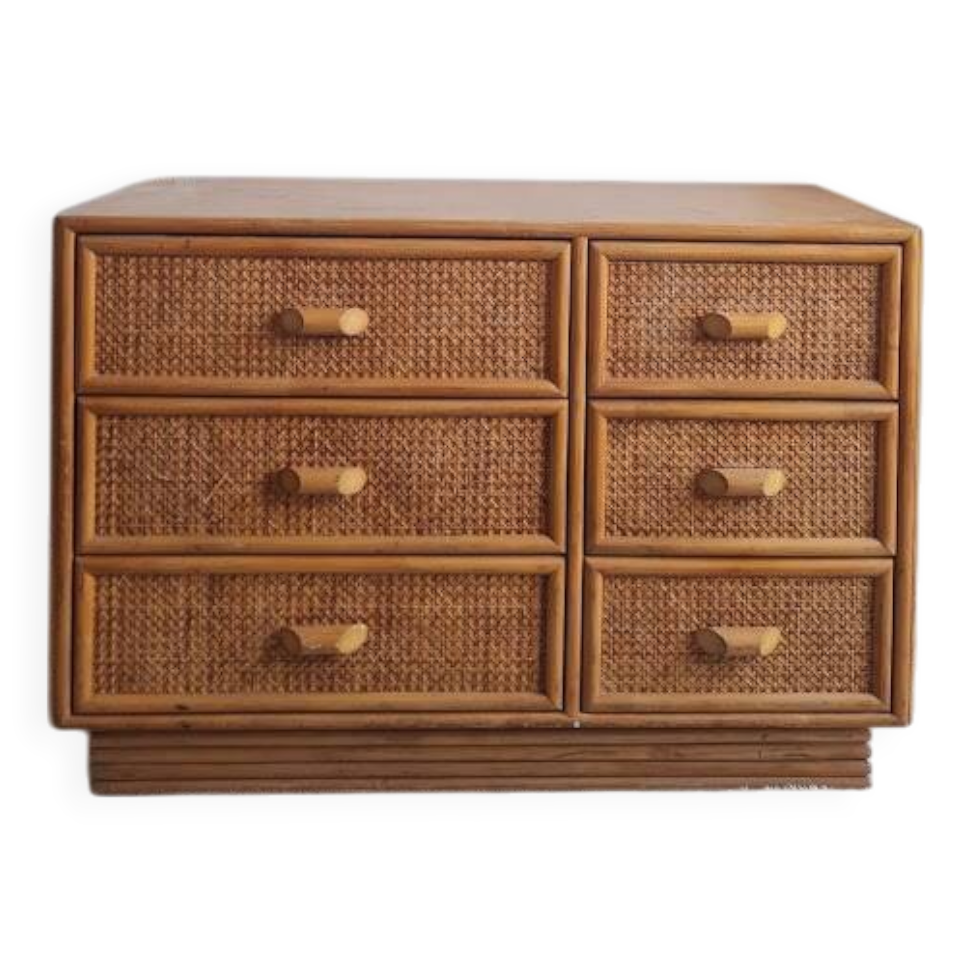 Rattan chest of drawers circa 1960s