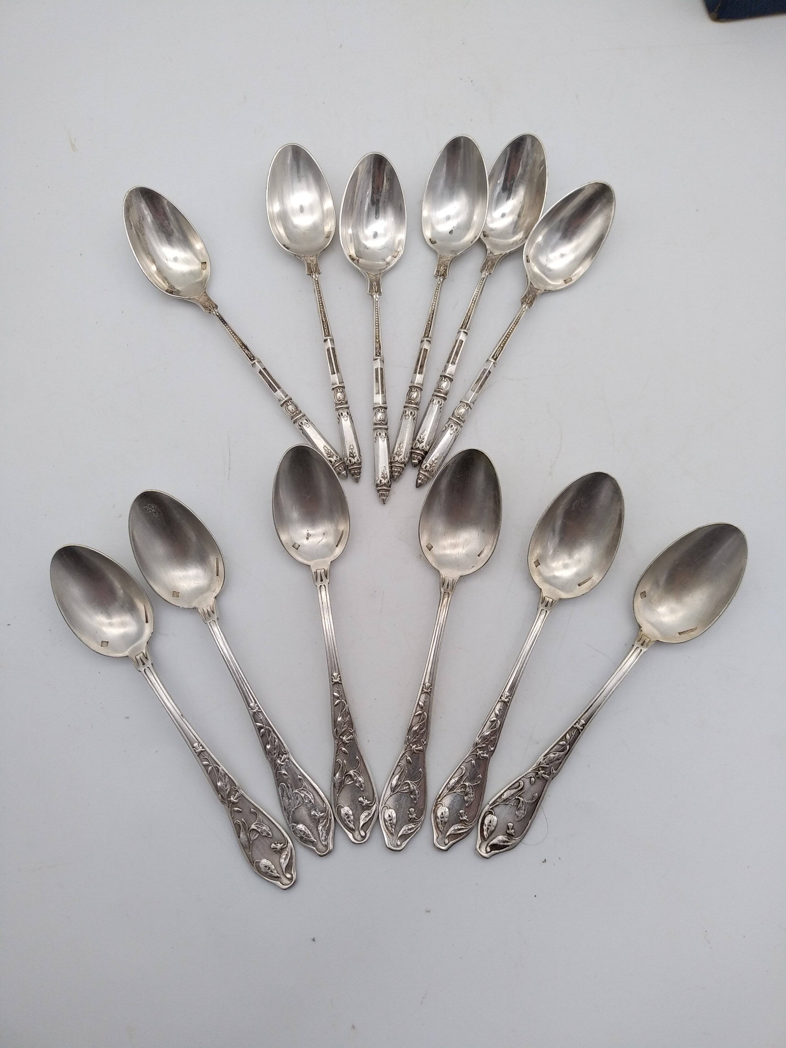 12 teaspoons/moka. 6 Boulenger and 6 laurel marking.