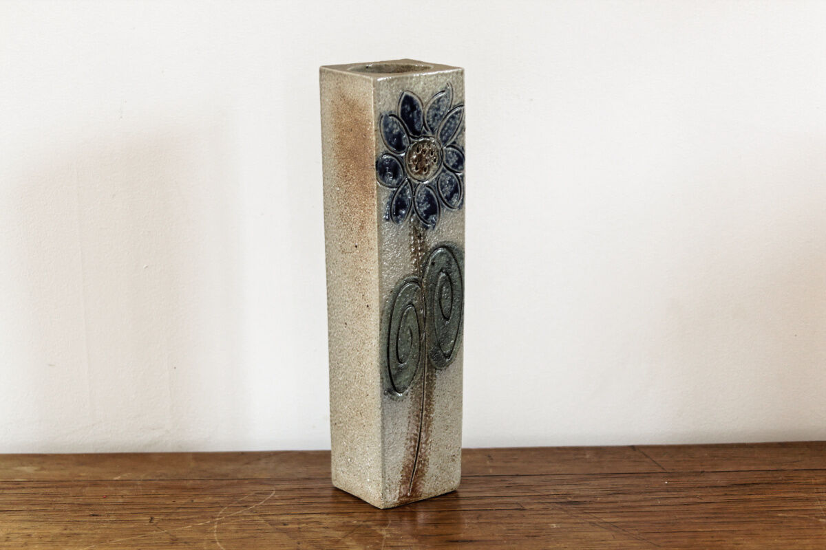 Vintage vase in sandstone, signed