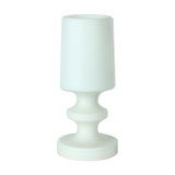 White Opaline Glass Table Lamp In Chessman Design, Stefan Tabery 1960s