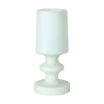 White Opaline Glass Table Lamp In Chessman Design, Stefan Tabery 1960s