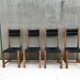 Suite of 4 straw chairs circa 1960