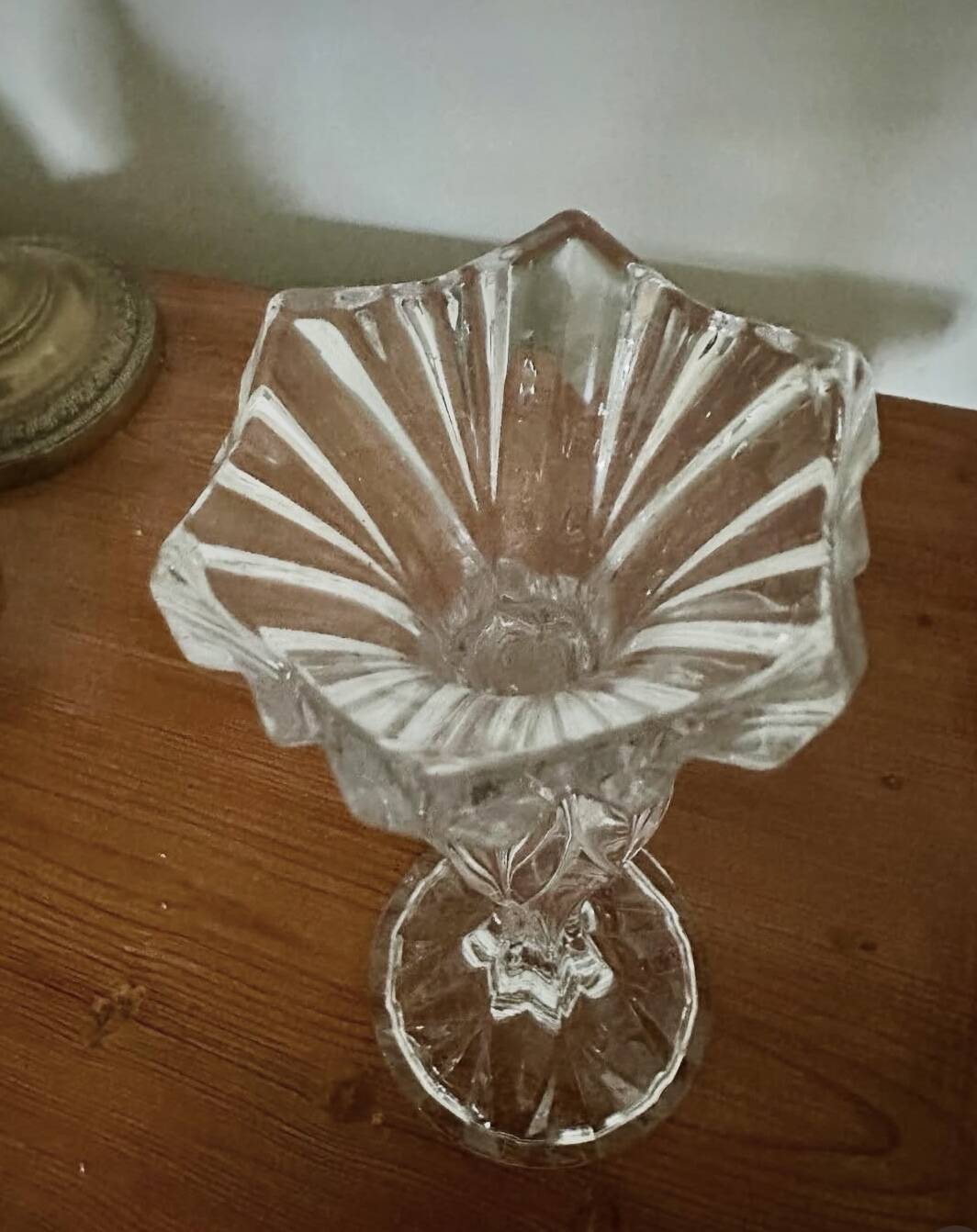 Old glass candle holder
