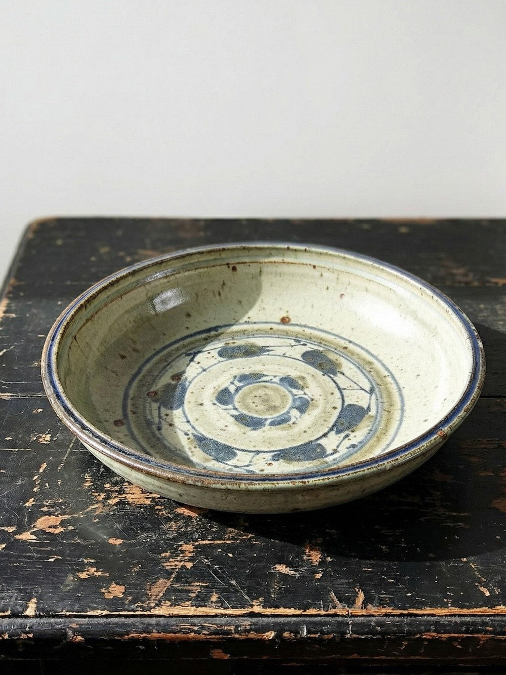 Vintage 1960s-1970s pyrite art stone fruit bowl.