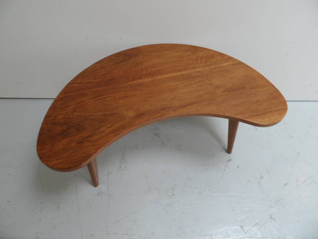 Mid Century moon-shaped coffee table