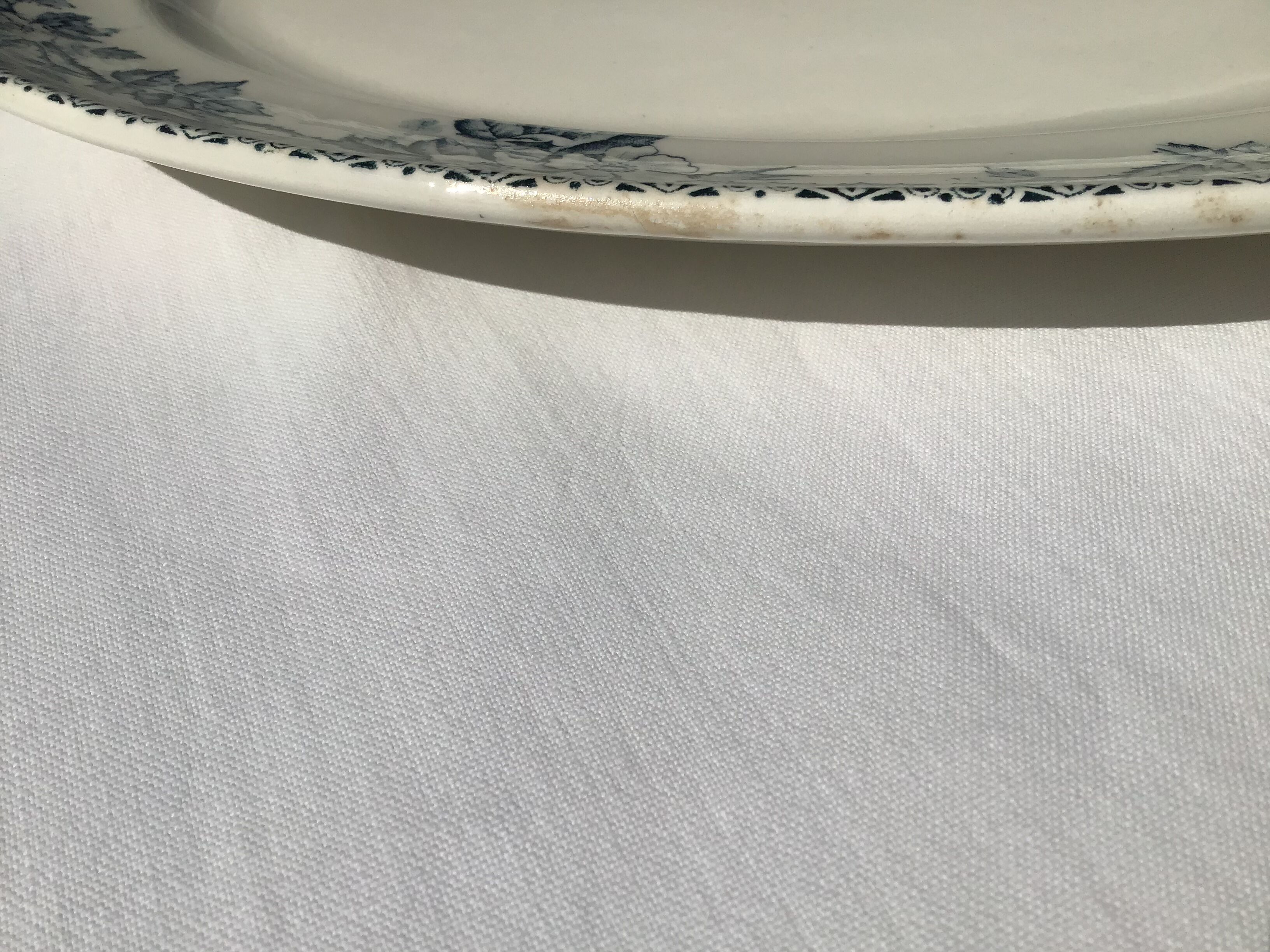 Flat dish grey blue HBCM Guadeloupe