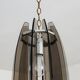 Glass chandelier, chrome and smoked glass in the Fontana Arte style from the 1970s.