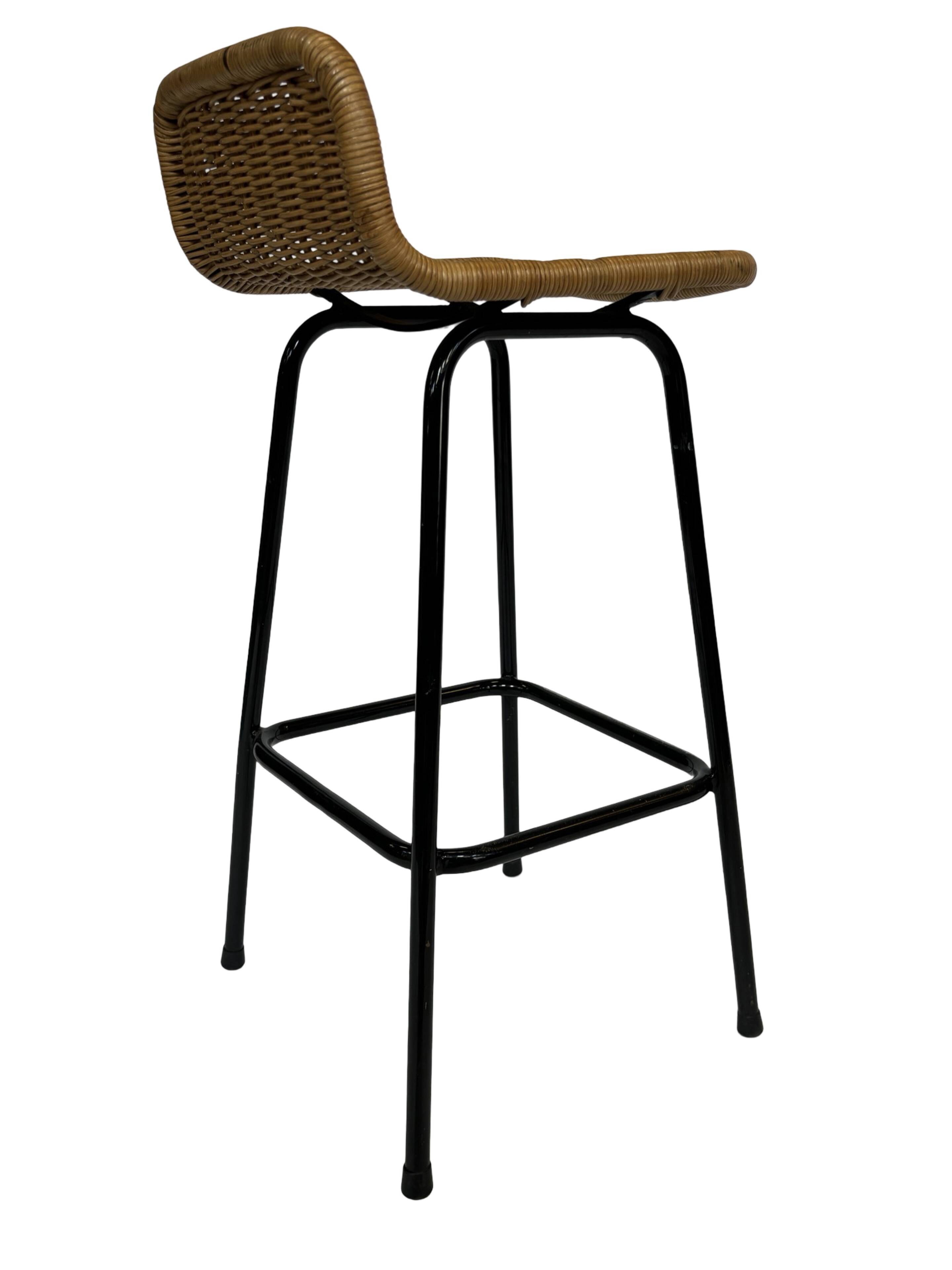 Tabouret de bar vintage Dirk van Sliedregt Rohe Noordwolde 1960 Pays-Bas