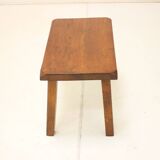Midcentury Massive Wooden Stool, Czechoslovakia, 1970s