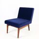Dark blue velvet lounge chair, 1970s