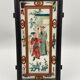 Fixed lantern plate under hand painted glass ironwood late nineteenth century