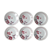 Lot of 6 to Digoin Sarreguemines dessert plates, model Clematis