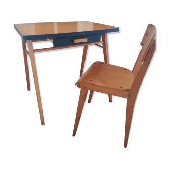 Bureau et chaise vintage pour enfant