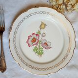 Flat earthenware plates with gilded edges