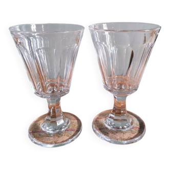 2 wine glasses - cut crystal - Baccarat around 1850