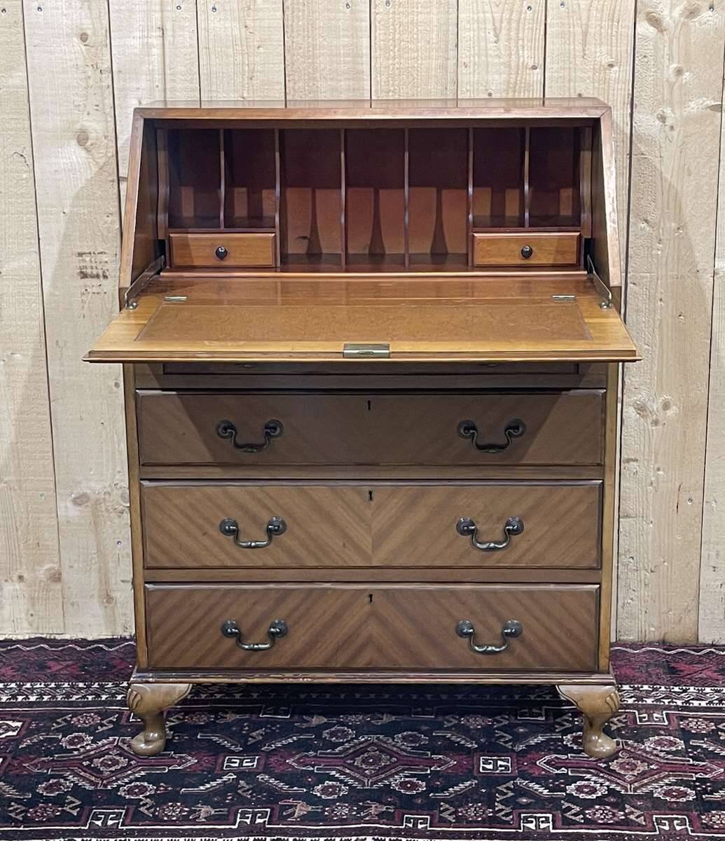 1950s English mahogany secretary.