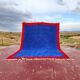 Authentic Beni Ouarain rug 250 x 180 cm – Cobalt blue and red – Piece