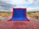 Authentic Beni Ouarain rug 250 x 180 cm – Cobalt blue and red – Piece