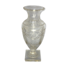 Vase cristal mMdicis sur pied douche taille ciselé ancien marquage étoile