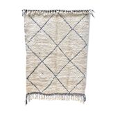 Moroccan Berber carpet Beni Ouarain with majorelle blue diamonds 1.89x1.38m