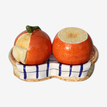 Salière et poivrière agrumes orange