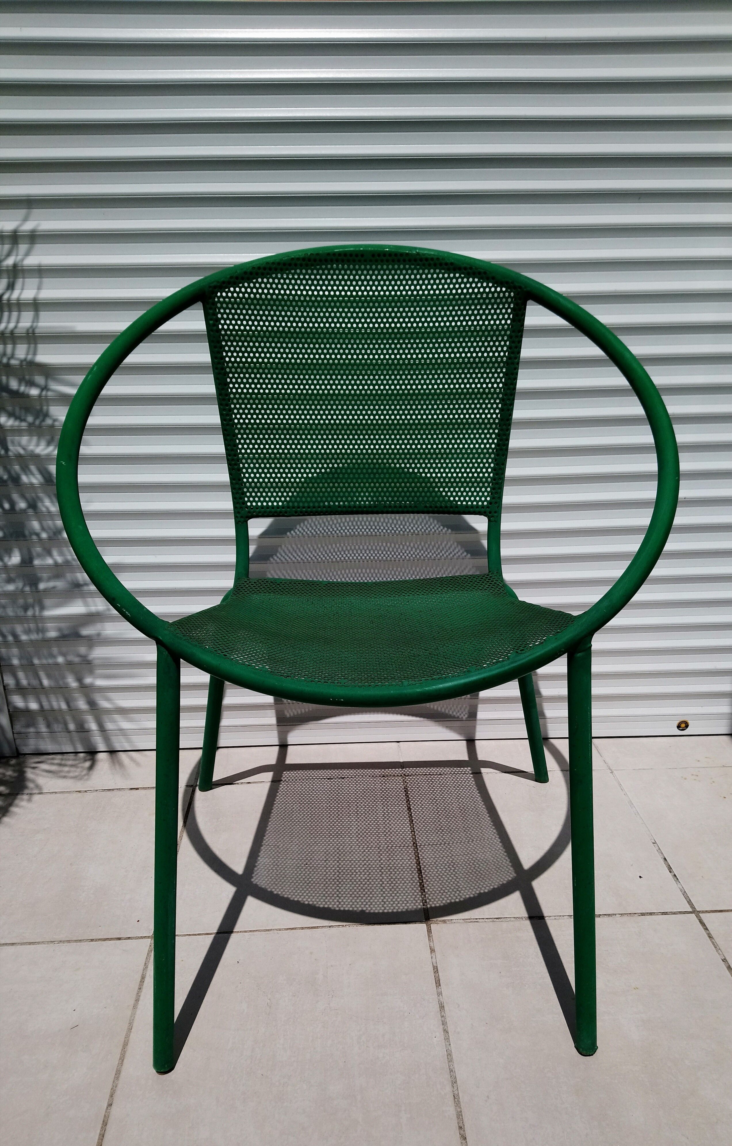 Pair of chairs half moon garden 80s Italian design