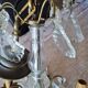Large Louis XV style chandelier with crystal tassels on a bronze mount with 6 lights