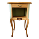 Wooden and green bedside table