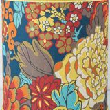 Lampe de table en céramique jaune espagnole, années 1960, abat-jour Liberty London rétro neuf