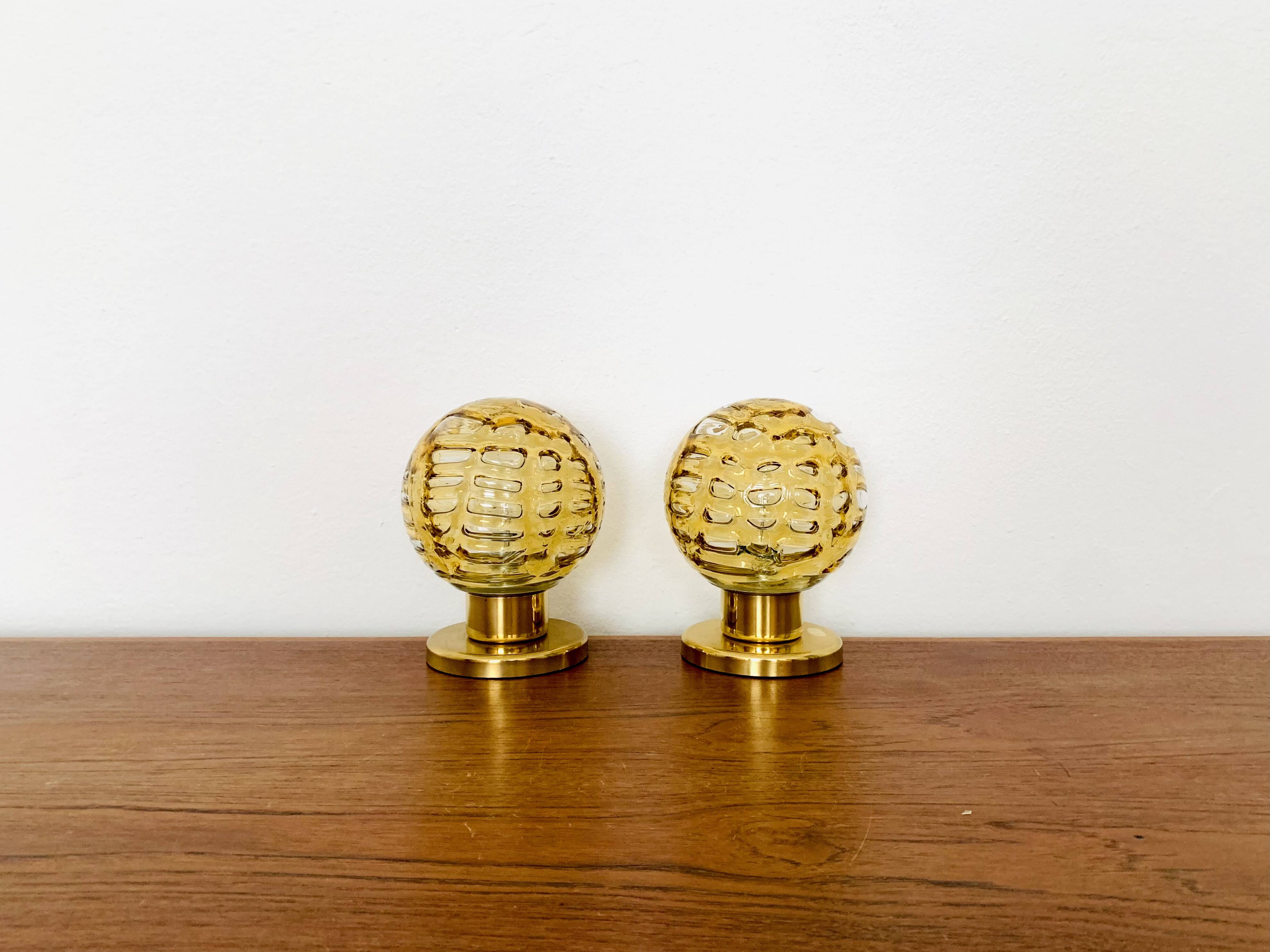 Set of 2 Glass Table Lamps from Doria