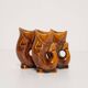 Set of three small brown glass fish, 20th century, Europe, 1960s