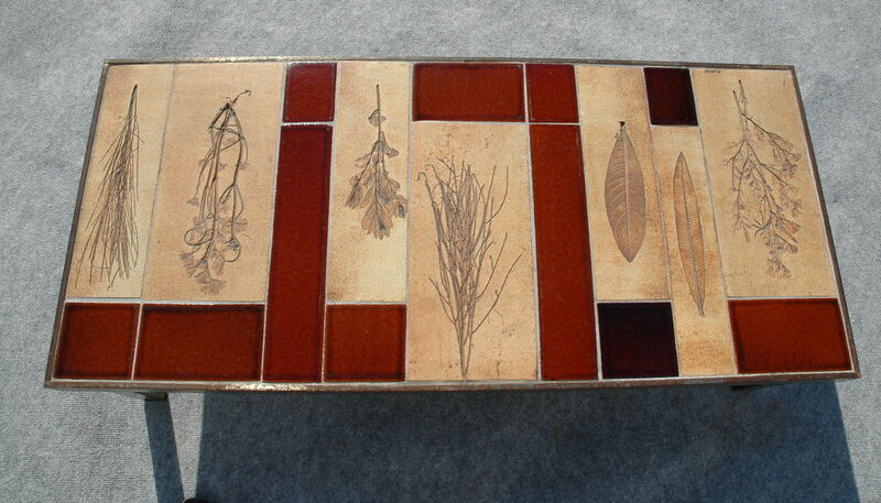 Coffee table with structure in steel Roger Capron