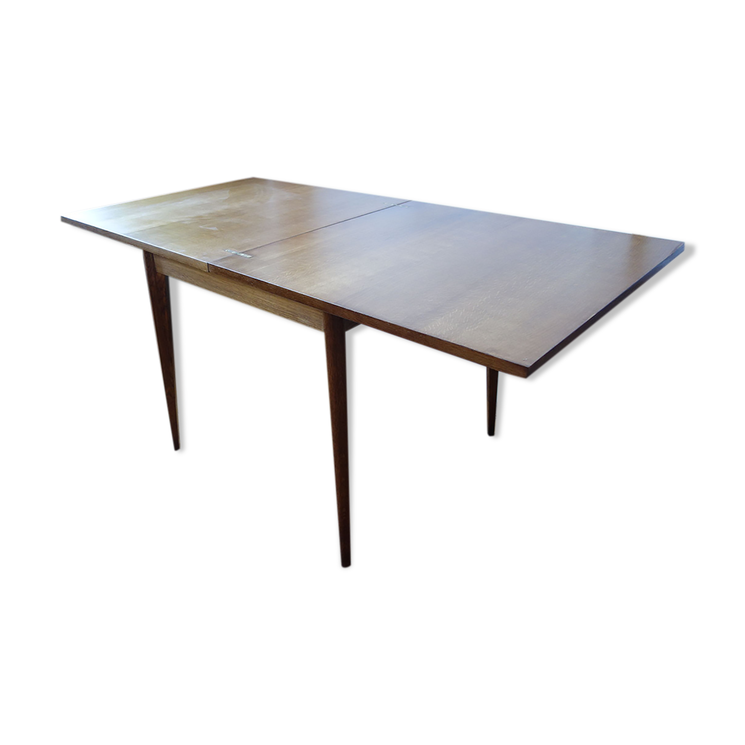 Wooden game table 1950 1960, fold-out tray (80x80x75)